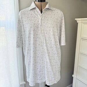 Left Coast Tee Men's XL White Short Sleeve Button Down‎ Shirt